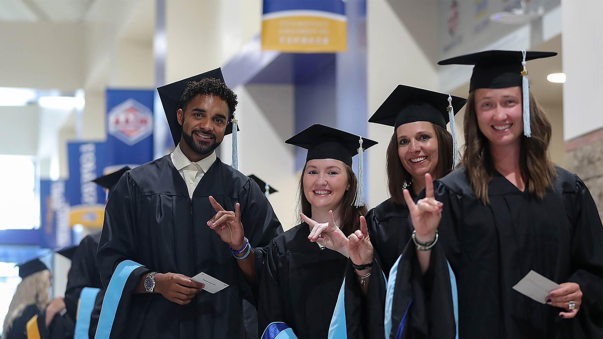 students at commencement