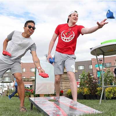 Students playing games at celebrate kearney event